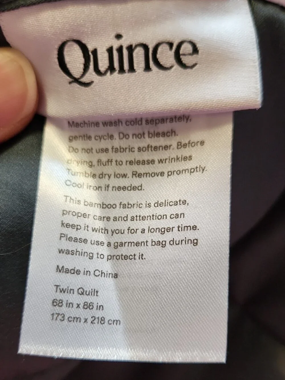 Quince Twin Bamboo Box Quilt -Nightfall NWOT